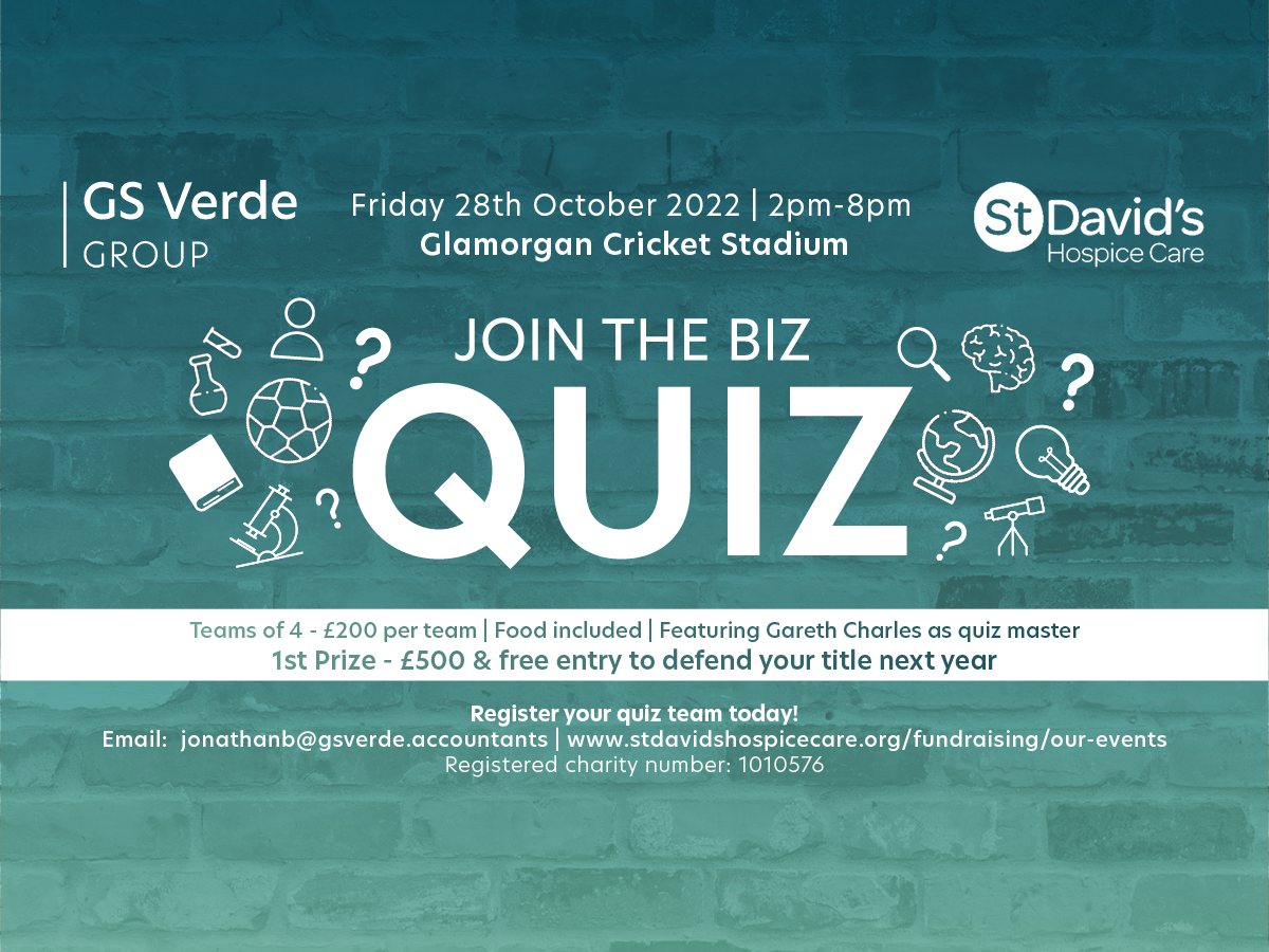 GS Verde Group partner with St David’s Hospice Care to launch the ‘Biz Quiz’