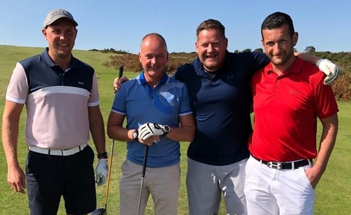 Jonathan Alexander (far right), CEO of FAI Automotive at Popham Kidney Support's Golf Day