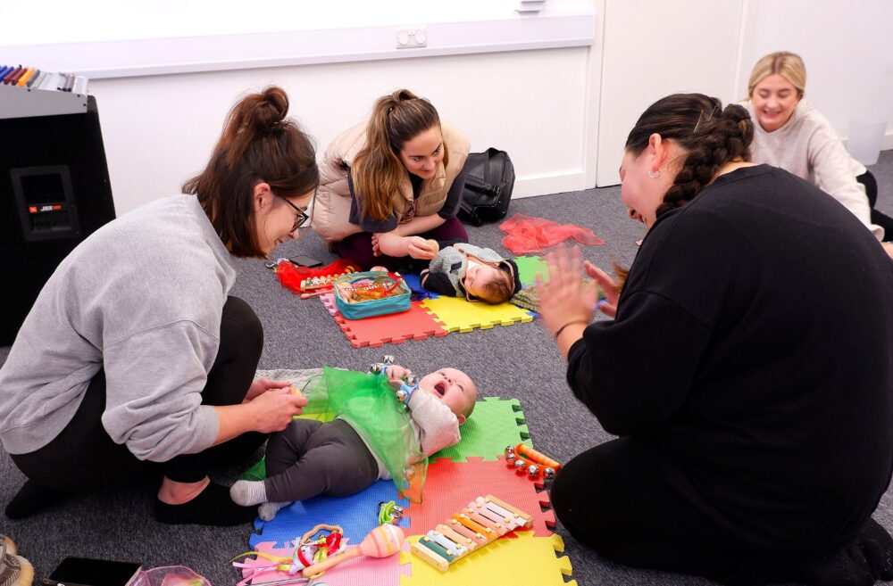 Jam sessions for parents and babies at popular not-for-profit music studio