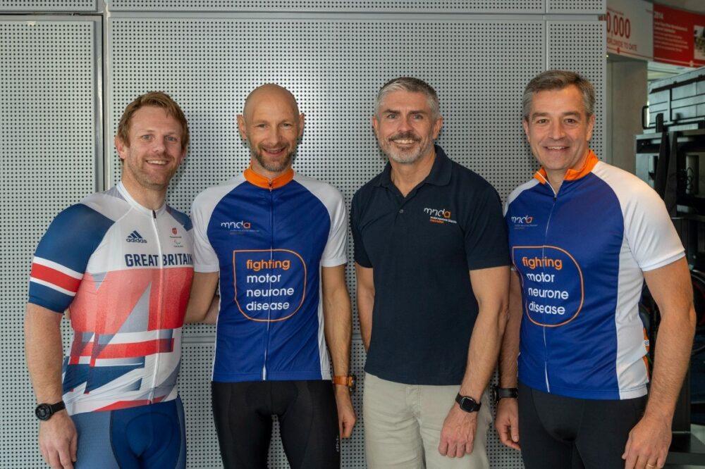 Greg Culshaw of Toyota (GB) completes 24-hour cycle challenge to raise funds for the MND Association at the Company’s Head Office in Epsom