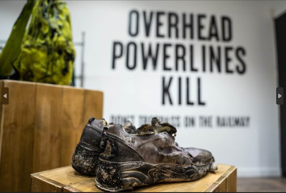 Transport for Wales’ Pop-up exhibition is a ‘brutal reminder’ of the dangers of trespassing on railway tracks