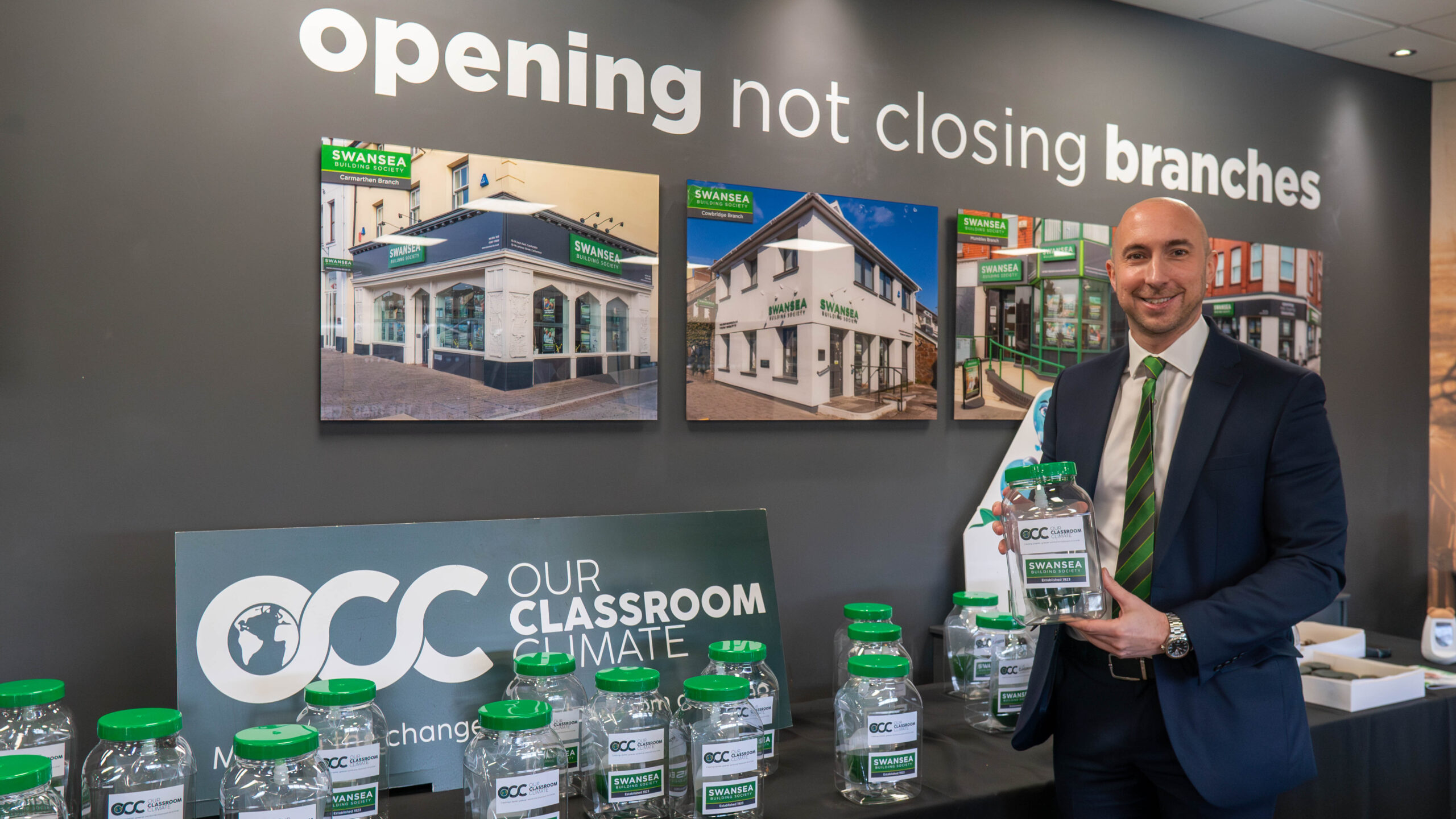 Nathan Griffiths - Finance Director at Swansea Building Society which has donated a liquid tree to every Primary School in Swansea.