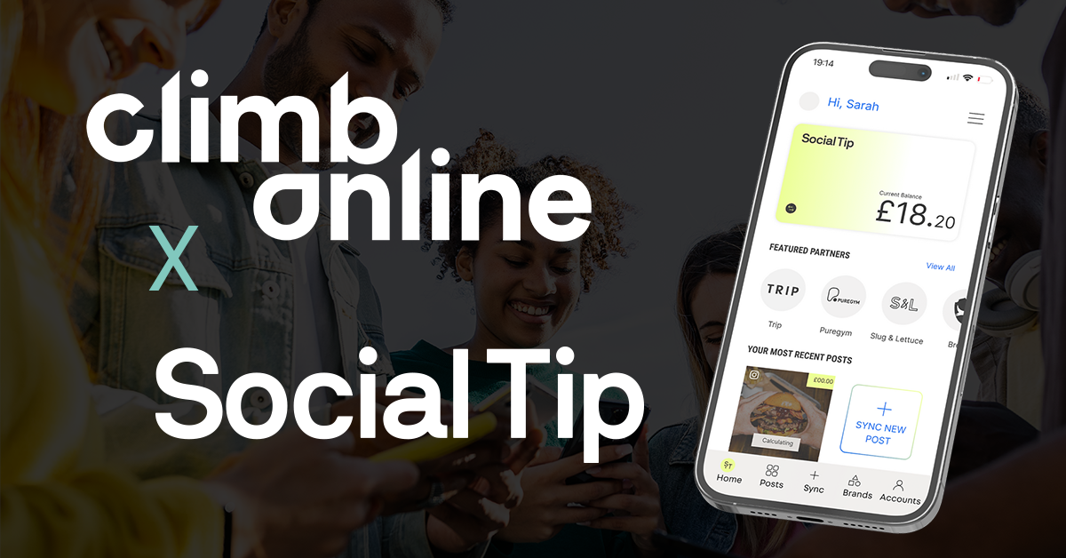 Climb Online partners with groundbreaking platform, Social Tip, to revolutionise marketing with authentic engagement