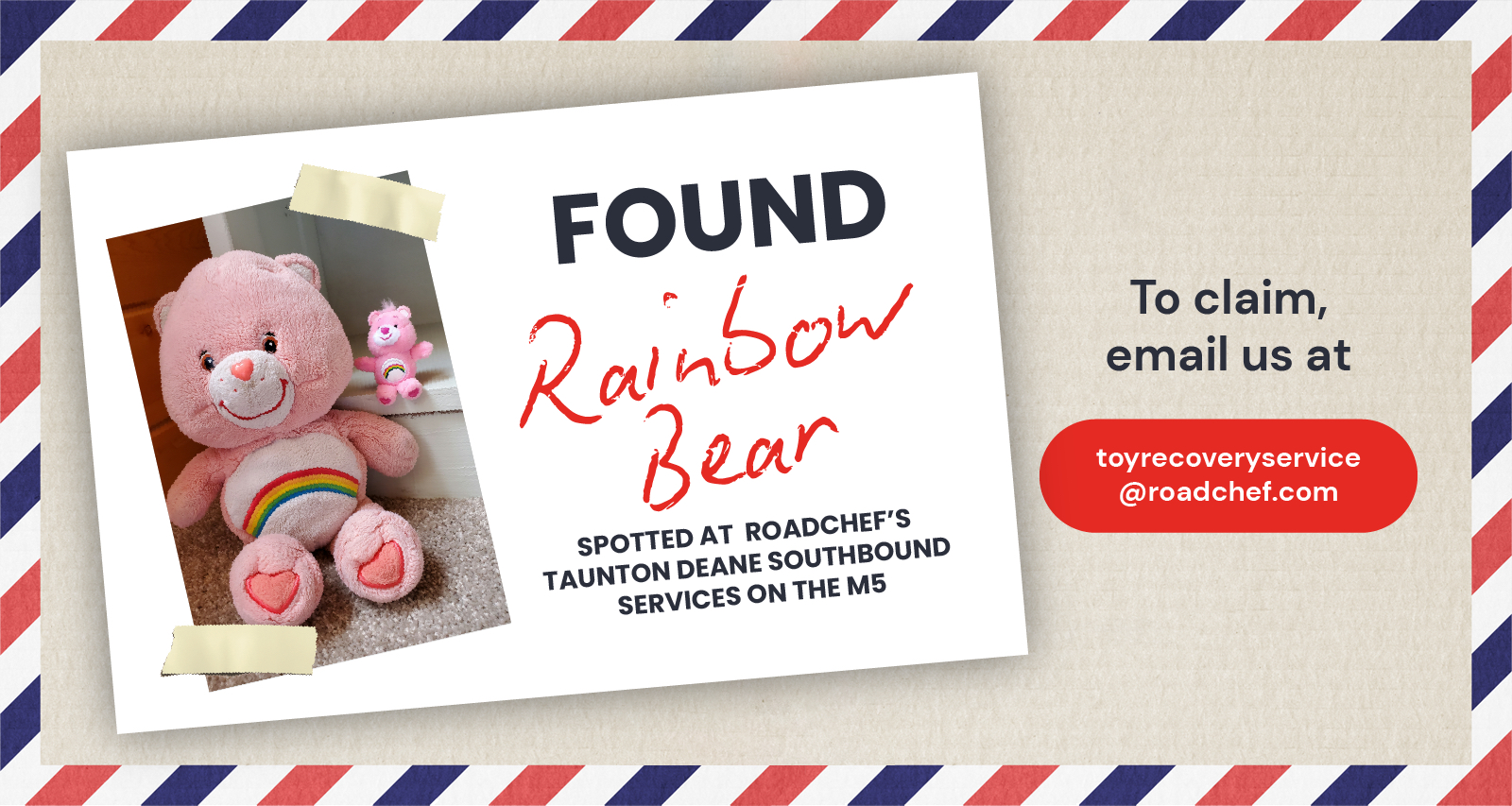 Roadchef launches Toy Recovery Service, as survey reveals parents willing to go the extra mile to retrieve their child’s lost toy