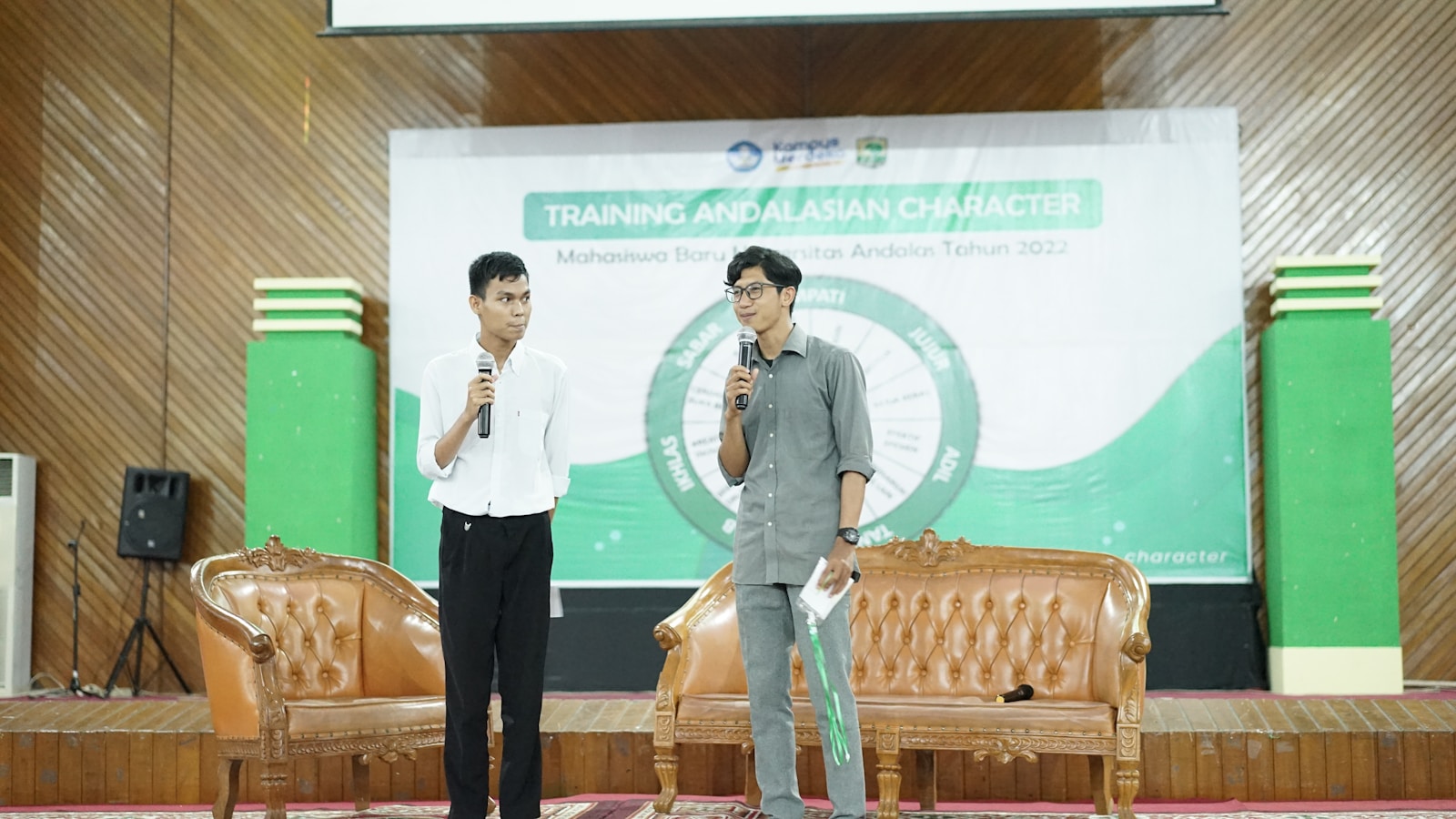 a couple of men on a stage