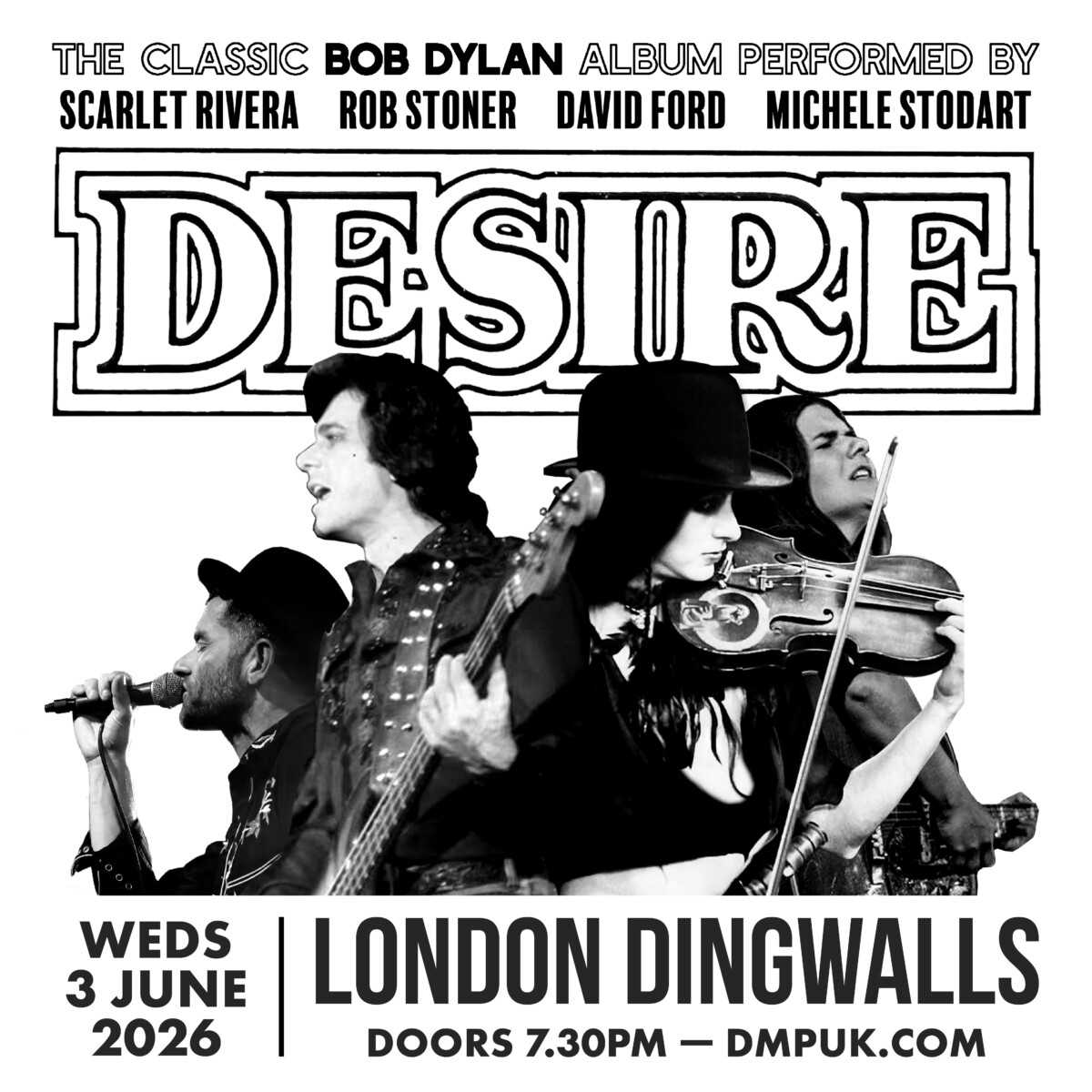 David Ford /Scarlet Rivera/Rob Stoner celebrate 50 Years of Bob Dylan’s Desire in Camden