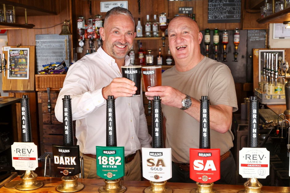 Brains completes its rebrand with rolling out of new chimney themed pump handles and pump badges in pubs and bars across the UK