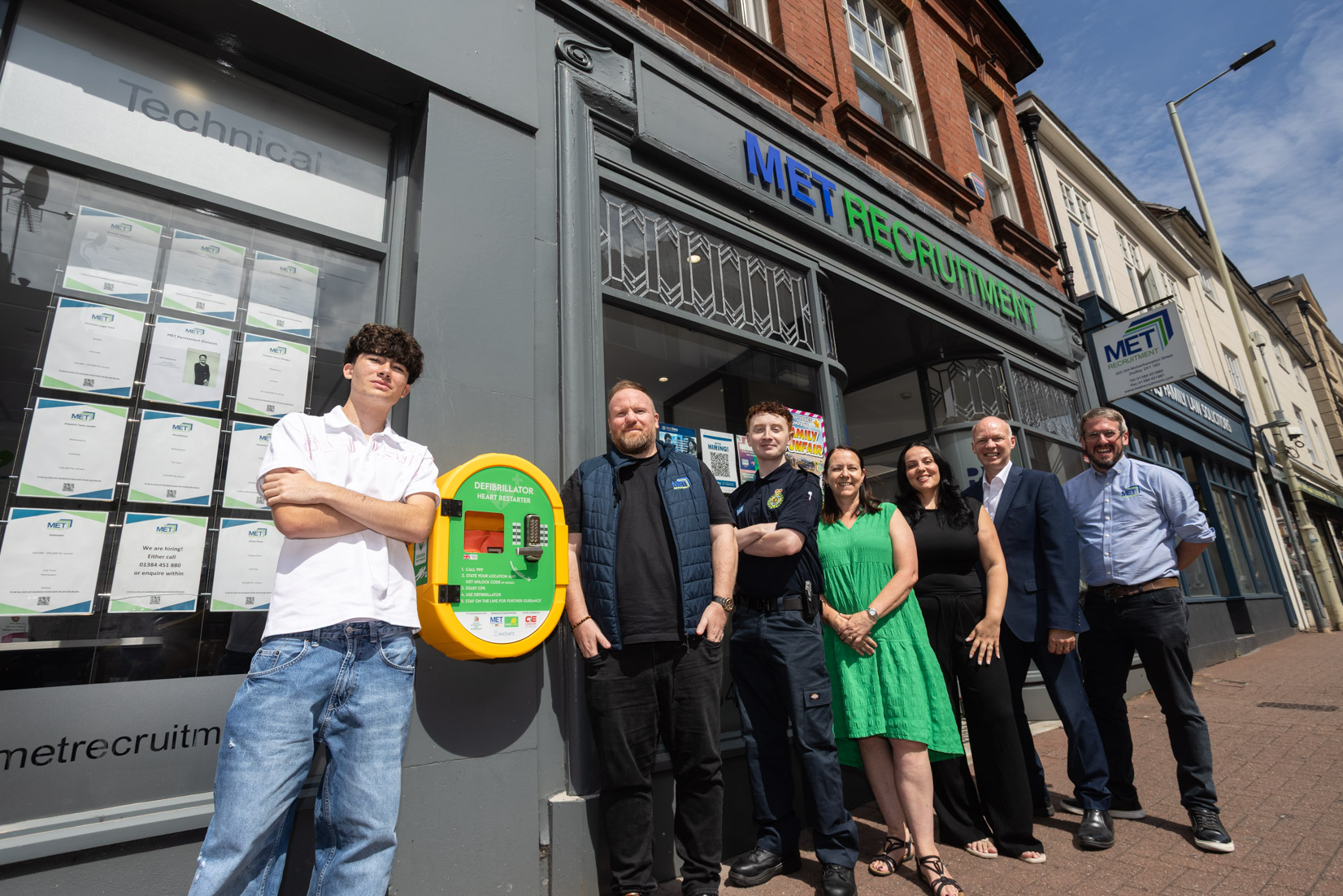 Local companies join forces to install public defibrillator in Dudley Town Centre